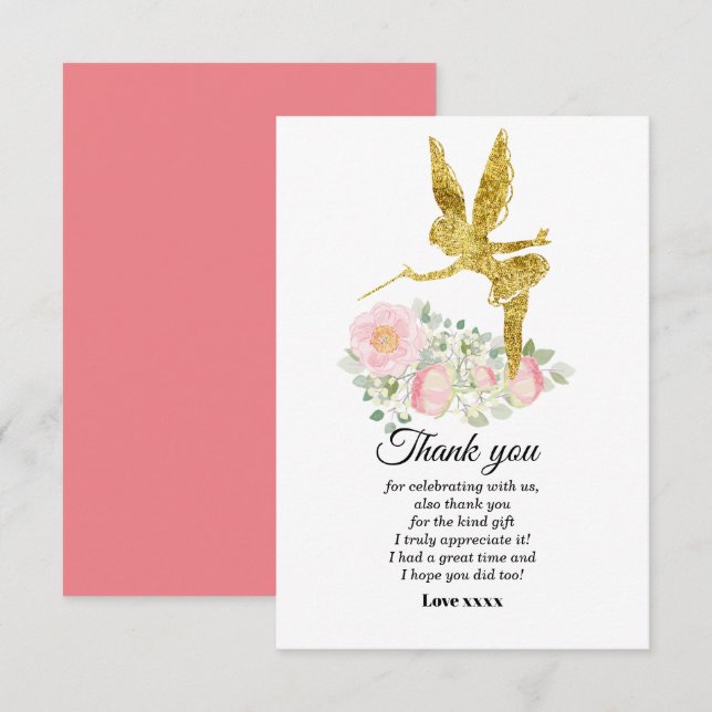 fairy girl thank you card (Front/Back)