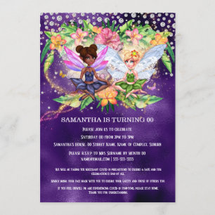 Fairy girls magic glitter tropical garden sparkle invitation
