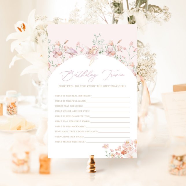 Fairy Girls Pink Birthday Trivia Game (Creator Uploaded)