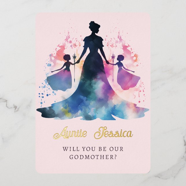 Fairy GIrls Sisters Watercolor Photo Godmother  (Front)