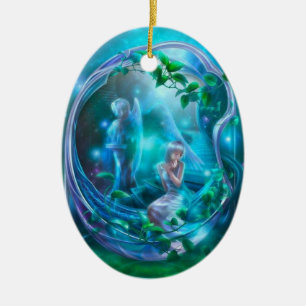 Fairy - Girly Digital Art Ceramic Tree Decoration