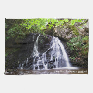 Fairy Glen waterfall Kitchen tea towel