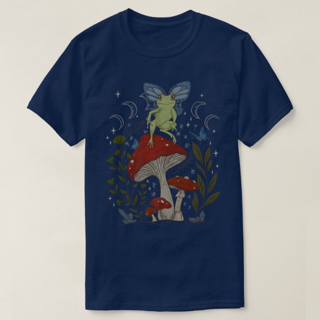 Fairy Grunge Fairycore Aesthetic Frog Butterfly Mu T-Shirt (Design Front)