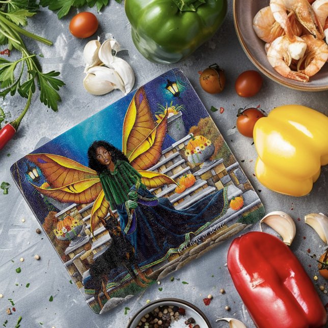 Fairy Guardian Doberman Dog Cutting Board (Creator Uploaded)