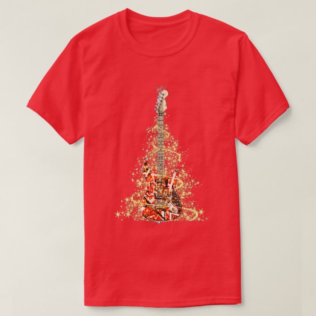 Fairy Guitar Christmas Tree  T-Shirt (Design Front)