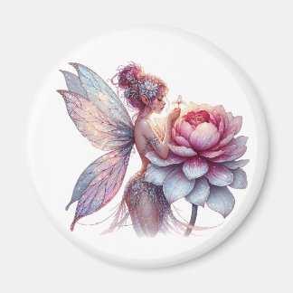Fairy Holding an Over-sized Flower  Magnet
