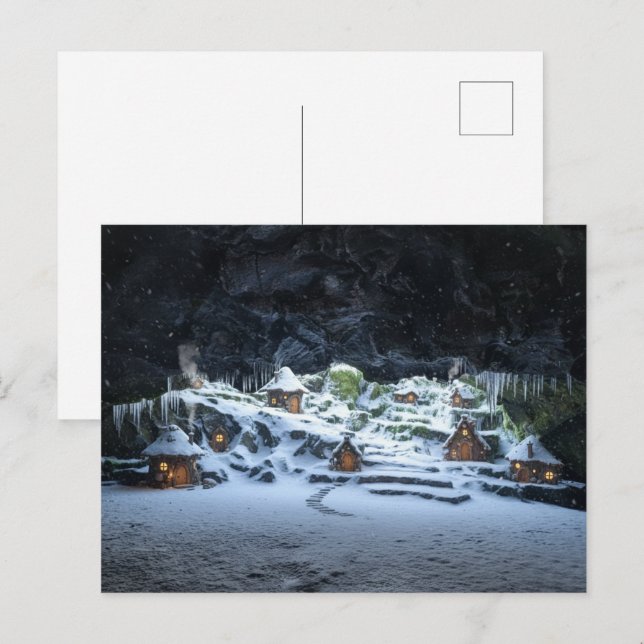 Fairy Homes in a Winter Hollow Chirstmas Postcard (Front/Back)