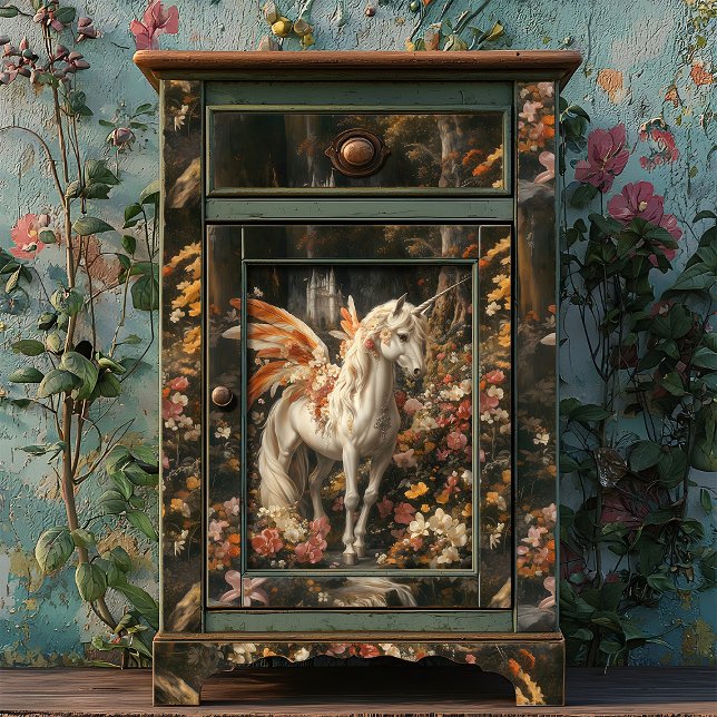 Fairy Horse Orange Floral Woodland Upcycling Tissue Paper (Creator Uploaded)