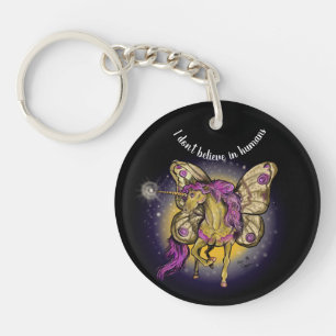 Fairy Horse Yellow Emperor Moth Key Ring