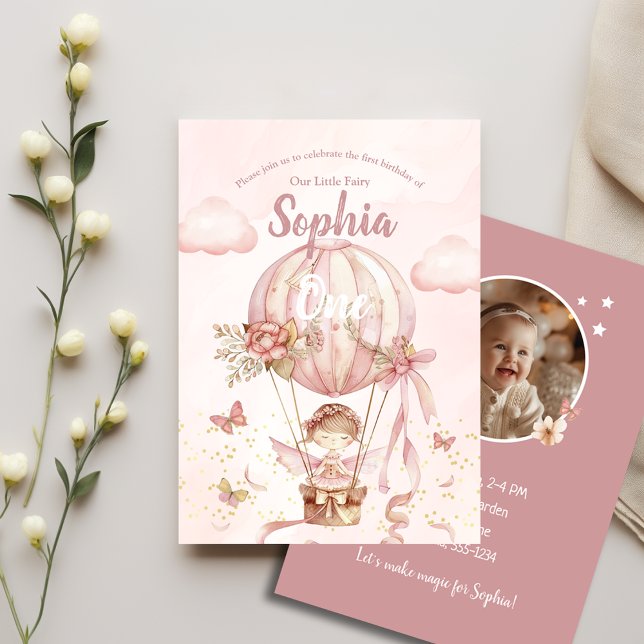 Fairy Hot Air Balloon Girl Birthday Invitation (Creator Uploaded)