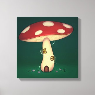fairy house in mushroom shape canvas print