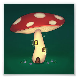 fairy house in mushroom shape photo print
