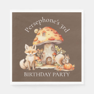 Fairy House Woodland Creature Birthday Party Napkin