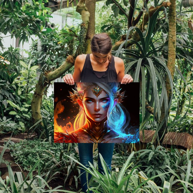  fairy ice fire queen bright colorful fantasy poster (Creator Uploaded)