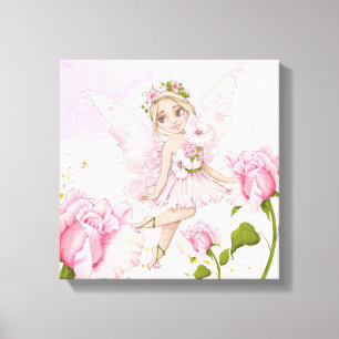 Fairy Illustrations Baby Girl Nursery Canvas Print