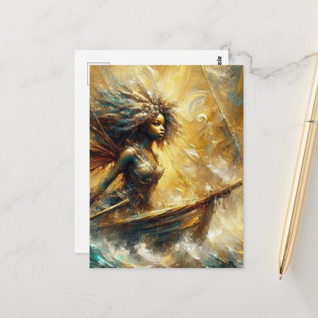 Fairy in a Boat Postcard (Front/Back In Situ)