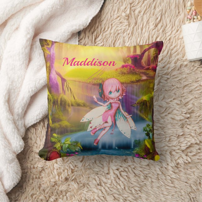Fairy In A Magical Forest Cushion (Blanket)