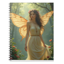 Fairy in a White Dress in the Forest