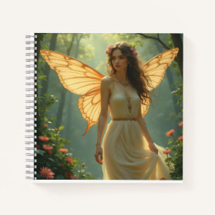 Fairy in a White Dress in the Forest Notebook