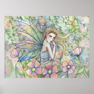 Fairy in Enchanted Garden Poster