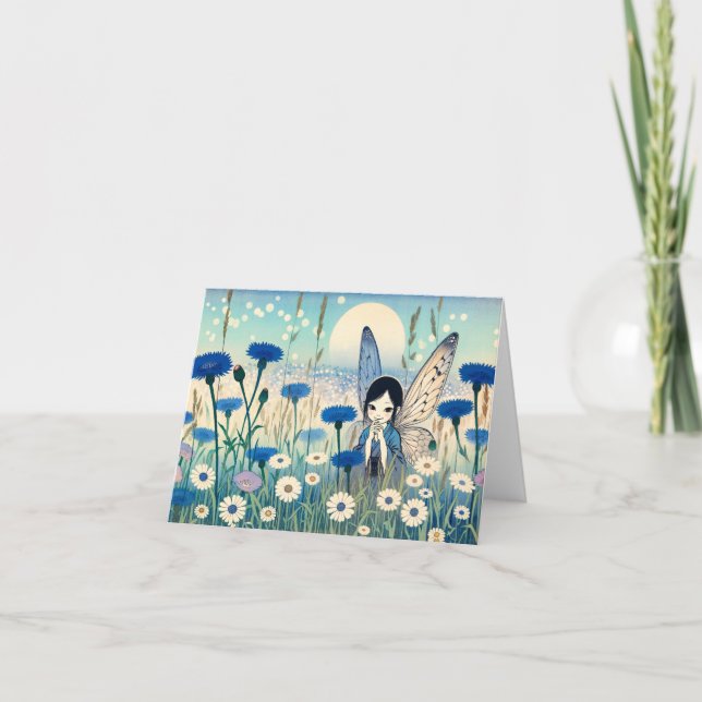 Fairy in flowers greetings card (Front)