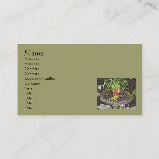Fairy In Garden Nature Art Business Card (Front)