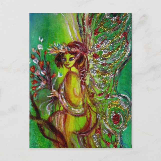Fairy in Green Postcard (Front)