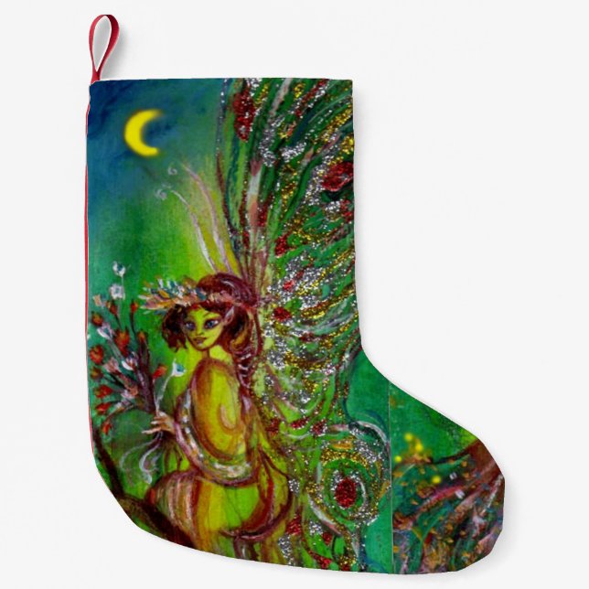 FAIRY IN GREEN SMALL CHRISTMAS STOCKING (Front)