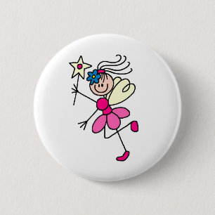Fairy In Pink Button