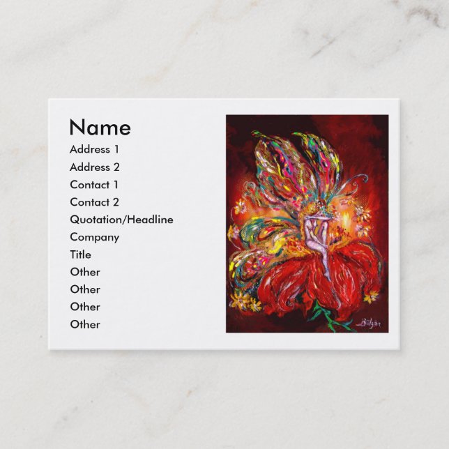 FAIRY IN RED BUSINESS CARD (Front)