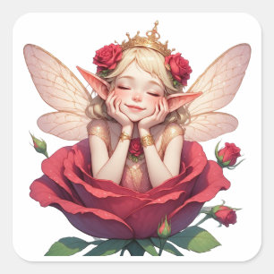 🌙 Fairy In Rose Sticker For Girls Bedroom Decor 
