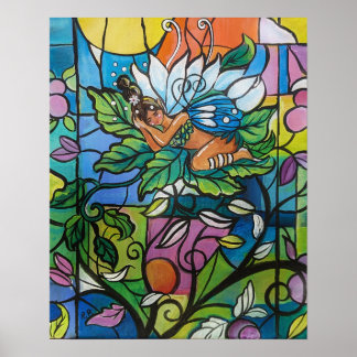 Fairy in Stained Glass poster