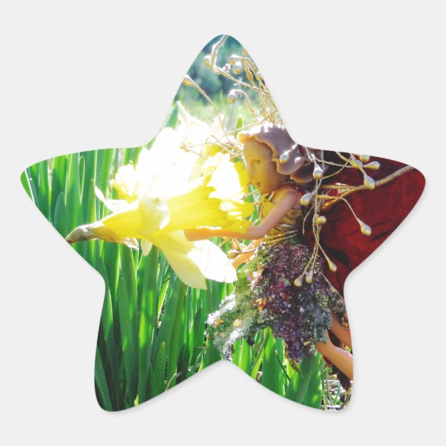 Fairy in the Daffodils Star Sticker (Front)