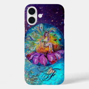 FAIRY IN THE NIGHT Blue Teal Monogram iPhone 16 Plus Case