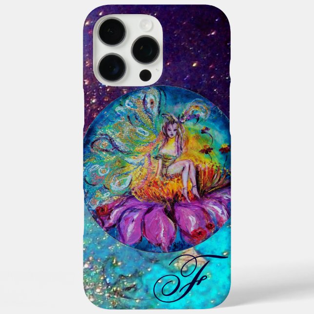 FAIRY IN THE NIGHT   Blue Teal Monogram Case-Mate iPhone Case (Back)