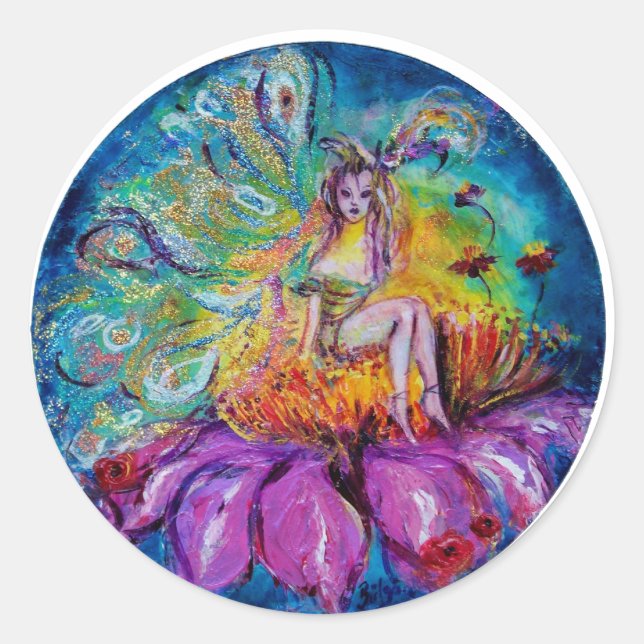 FAIRY IN THE NIGHT CLASSIC ROUND STICKER (Front)