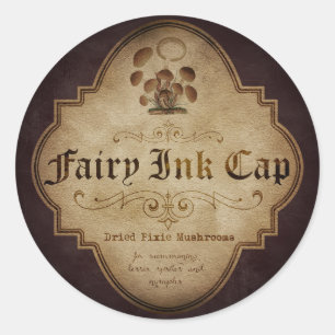 Fairy Ink Cap Apothecary Classic Round Sticker