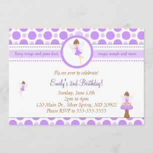 Fairy Invitation Girl Birthday Party Purple Pixie