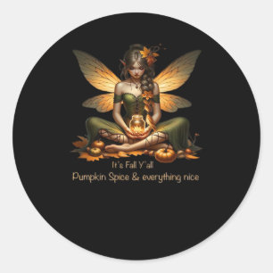 Fairy It’s Fall Y’all Classic Round Sticker