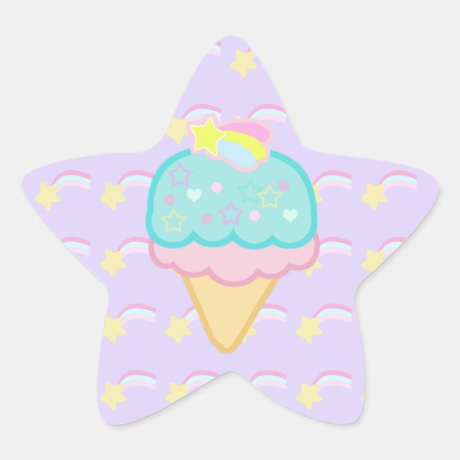 Fairy Kei Ice Cream Cone Sticker (Front)