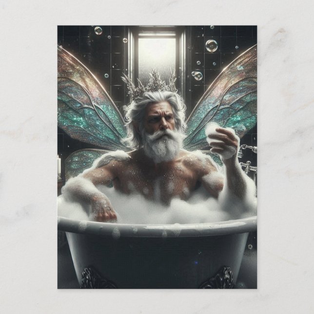 Fairy King in the Bubblebath Postcard (Front)