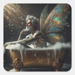 Fairy King Takes a Bath Square Sticker