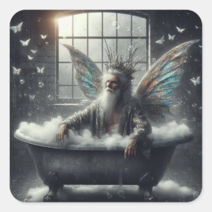 Fairy King Takes a Bath Square Sticker