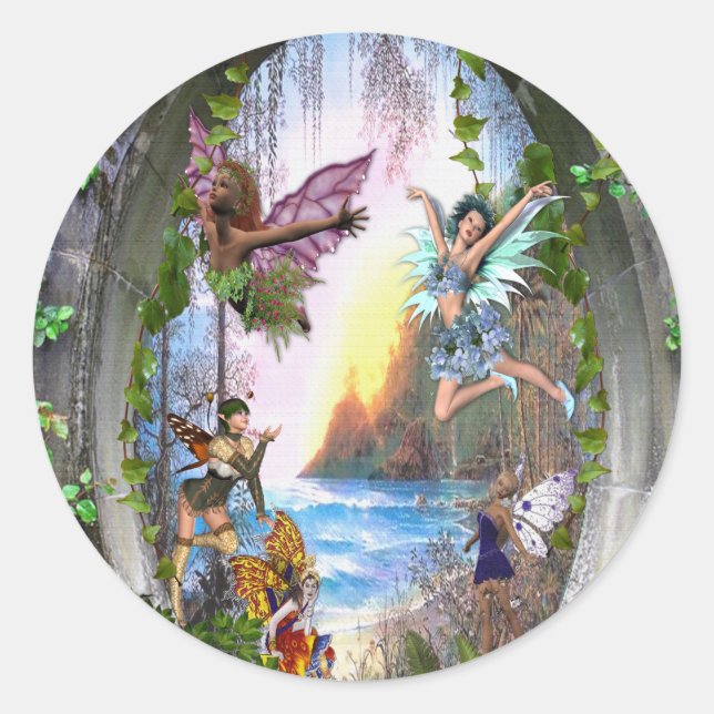 Fairy Kingdom Classic Round Sticker (Front)
