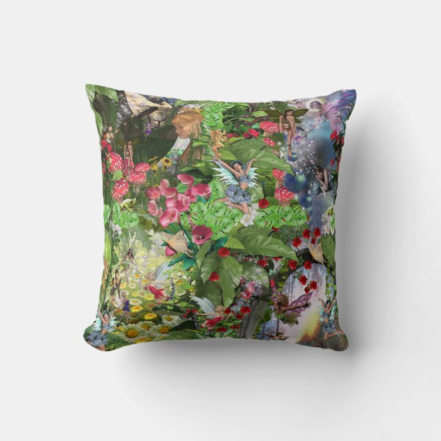 Fairy Kingdom forest dreamland fantasy stories Cushion (Front)