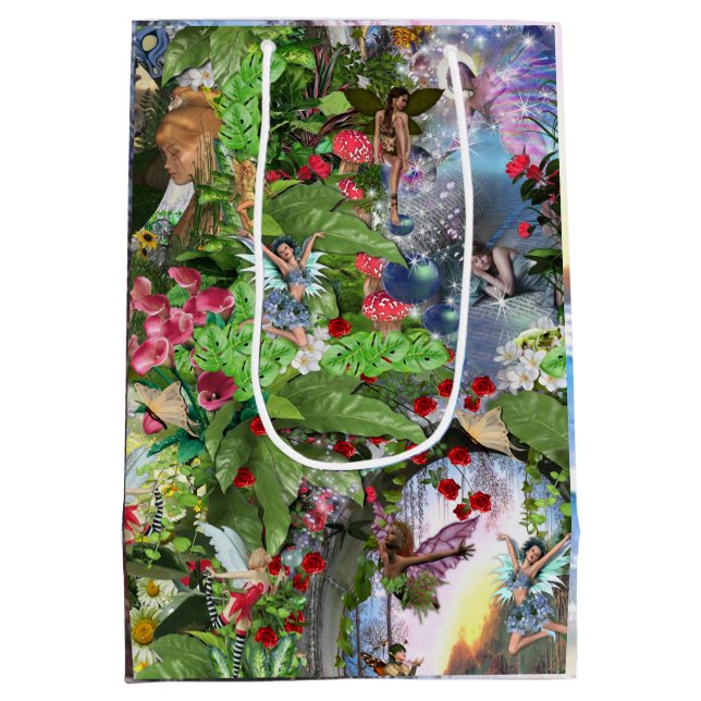 Fairy Kingdom forest dreamland fantasy stories Medium Gift Bag (Back)