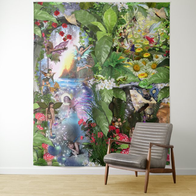 Fairy Kingdom forest dreamland fantasy stories Tapestry (In Situ)