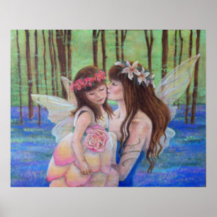 Fairy Kisses ART PRINT Mother and Daughter