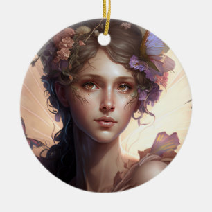 Fairy Lady Fantasy Art Ceramic Tree Decoration