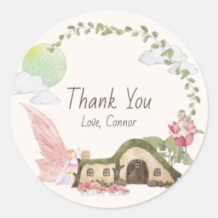 Fairy land birthday party classic round sticker